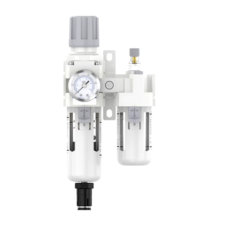 Air Filter Regulator and Lubricator AFC Series White with Cover