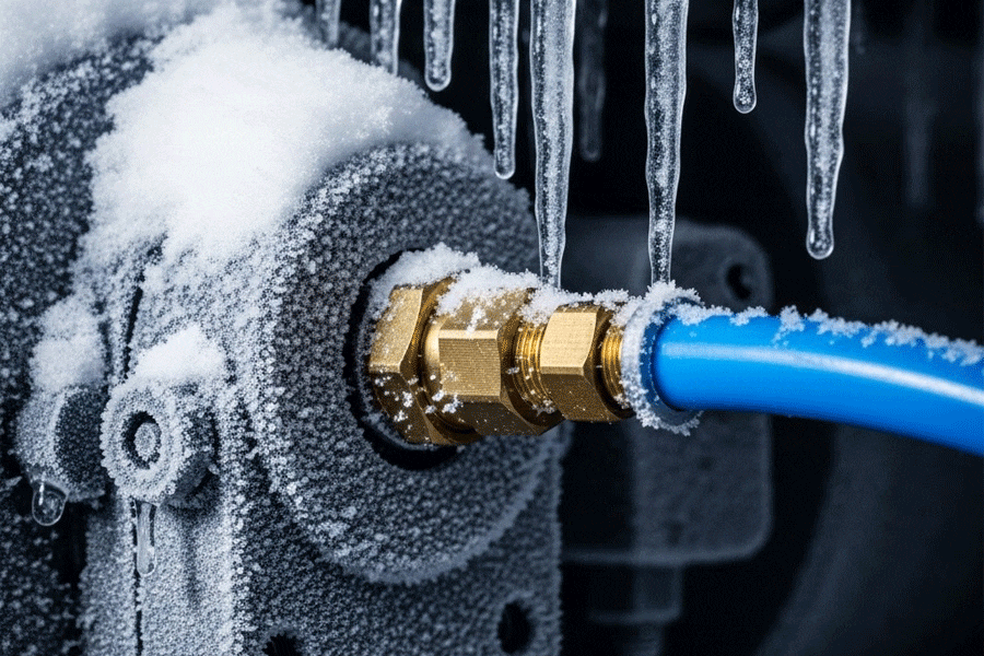 Cold weather pneumatics operating in freezing outdoor environment
