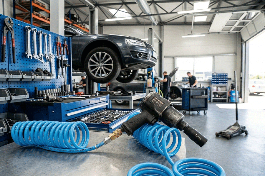 Premium PU Recoil Air Hose for Automotive Workshops