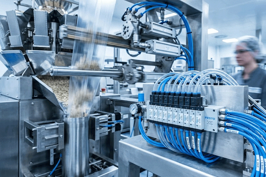 Reliable pneumatic solutions integrated into a high-speed VFFS packaging machine