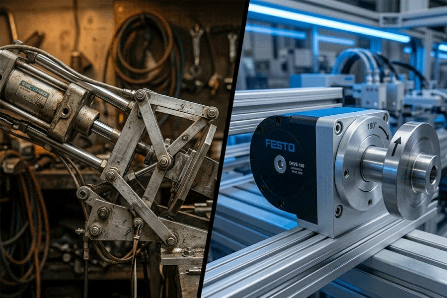 rotary-actuator-vs-linear-cylinder-linkage-comparison